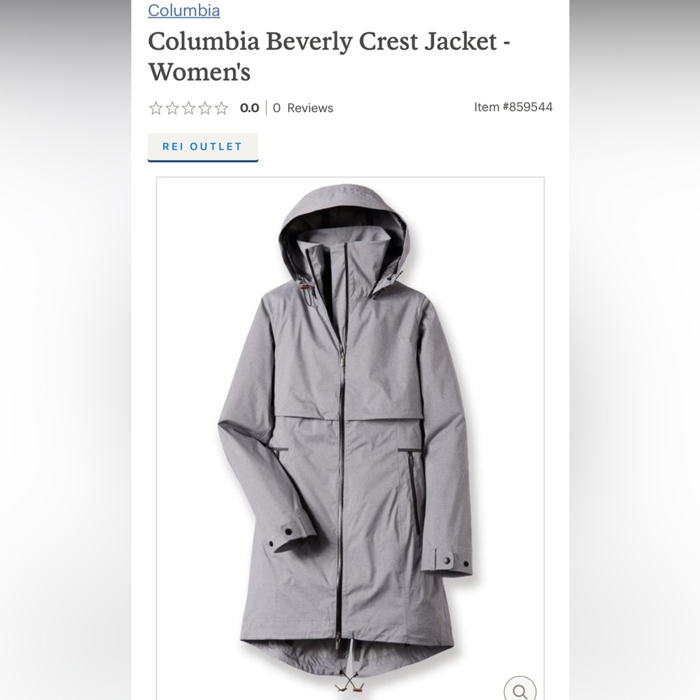 Columbia Beverly Crest rain jacket, size Small.